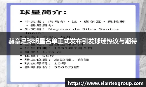 赫章足球明星名单正式发布引发球迷热议与期待